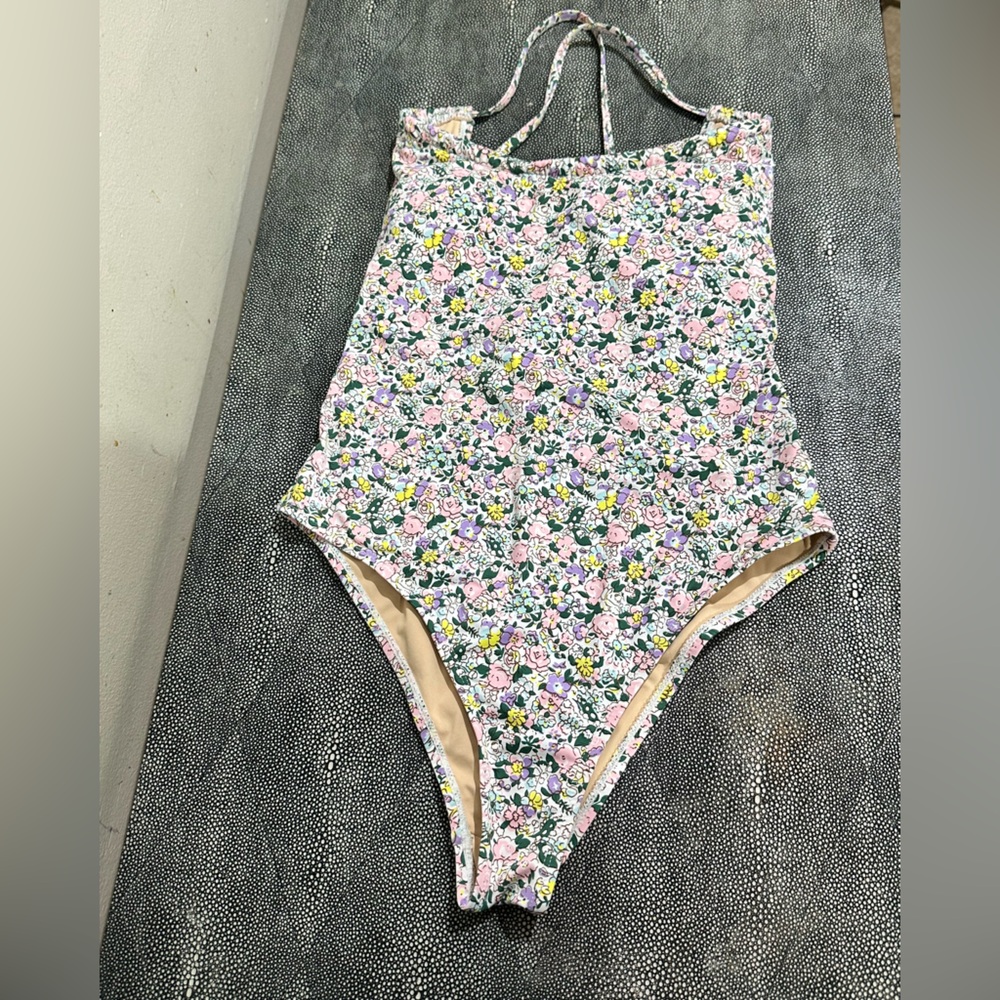COTTON ON BODY Floral One-Piece Swimsuit with Pink and Yellow Accents